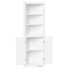 Kirklands Home Wood 2-Door Corner Storage Cabinet White Clearance