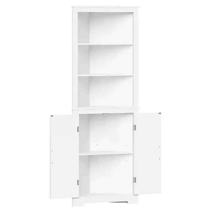 Kirklands Home Wood 2-Door Corner Storage Cabinet White Clearance