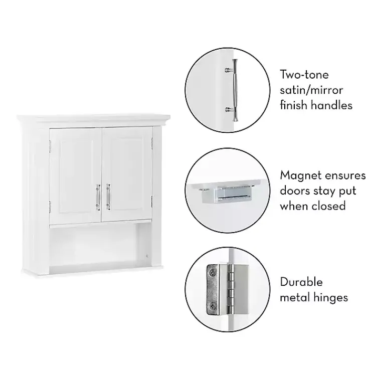 Kirklands Home Wood 2-Door Open Shelf Wall Cabinet White Sale