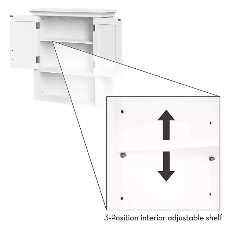 Kirklands Home Wood 2-Door Open Shelf Wall Cabinet White Sale