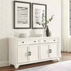 Kirklands Home Wood 4-Door Sideboard Cabinet White Discount