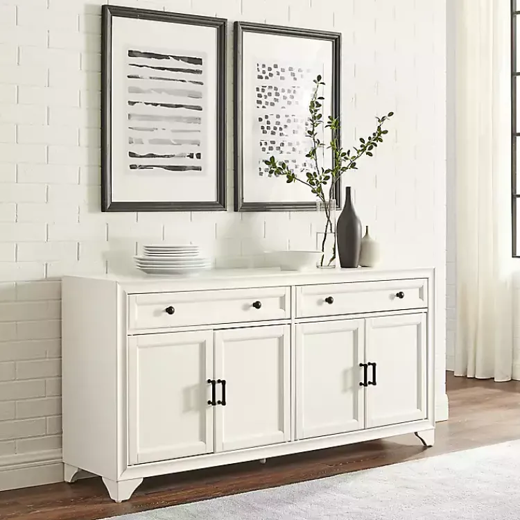 Kirklands Home Wood 4-Door Sideboard Cabinet White Discount
