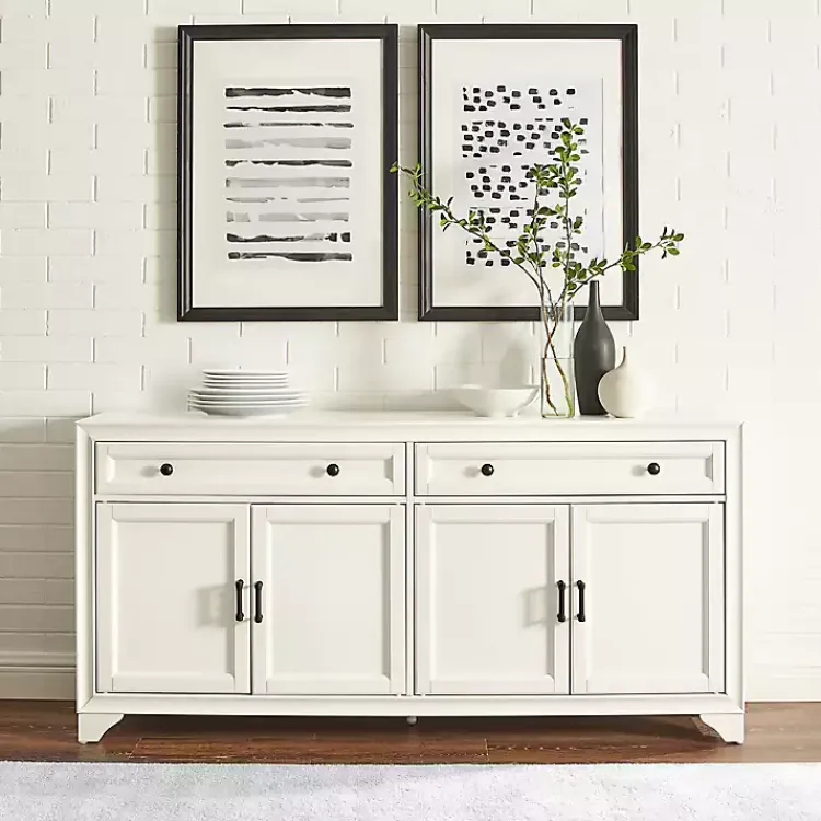 Kirklands Home Wood 4-Door Sideboard Cabinet White Discount