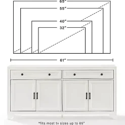 Kirklands Home Wood 4-Door Sideboard Cabinet White Discount