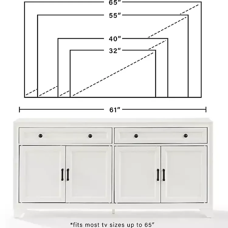 Kirklands Home Wood 4-Door Sideboard Cabinet White Discount