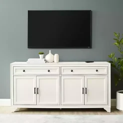 Kirklands Home Wood 4-Door Sideboard Cabinet White Discount