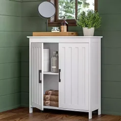 Kirklands Home Wood 2-Door Storage Cabinet White New