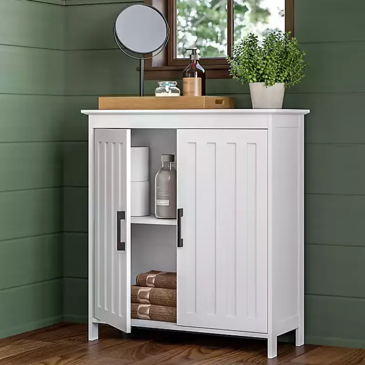 Kirklands Home Wood 2-Door Storage Cabinet White New