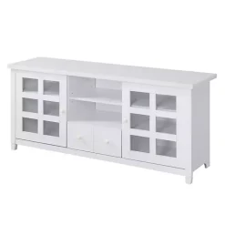 Kirklands Home Wood 2-Door Windowpane Media Cabinet White Discount
