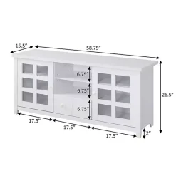 Kirklands Home Wood 2-Door Windowpane Media Cabinet White Discount