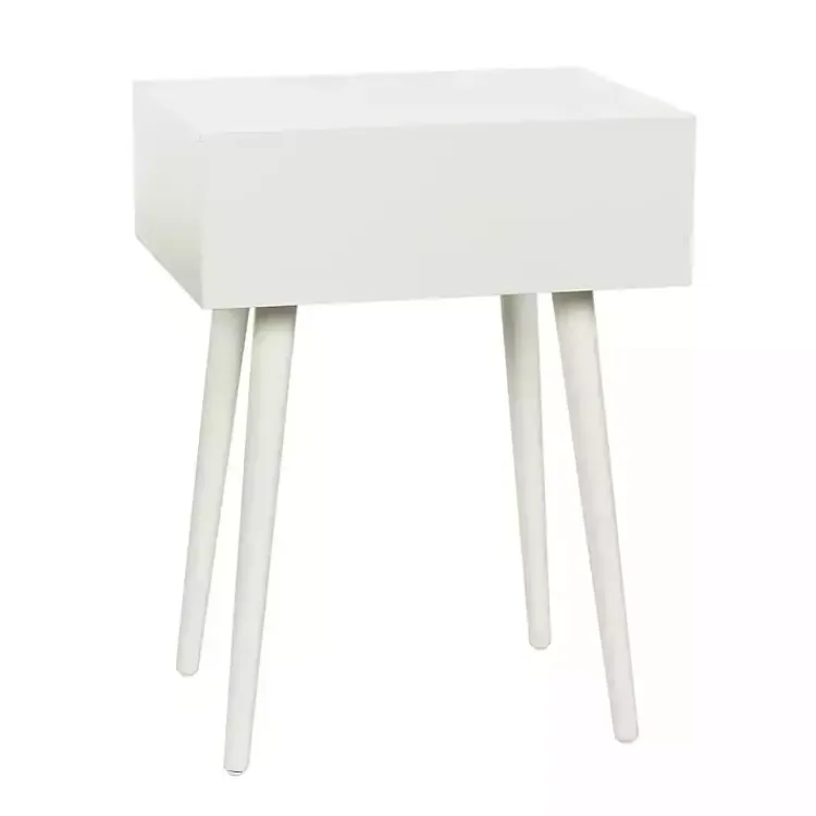 Kirklands Home Wood 1-Drawer Arthur Accent Table White Clearance
