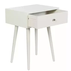 Kirklands Home Wood 1-Drawer Arthur Accent Table White Clearance