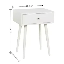 Kirklands Home Wood 1-Drawer Arthur Accent Table White Clearance