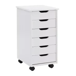Kirklands Home Wood 6-Drawer Cary Storage Cart White Sale