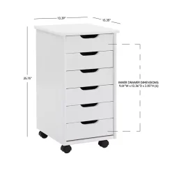 Kirklands Home Wood 6-Drawer Cary Storage Cart White Sale