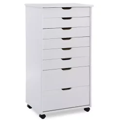 Kirklands Home Wood 8-Drawer Cary Storage Cart White Best