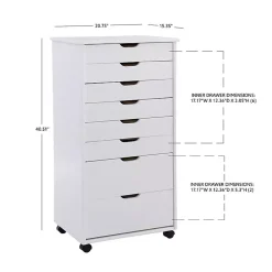Kirklands Home Wood 8-Drawer Cary Storage Cart White Best