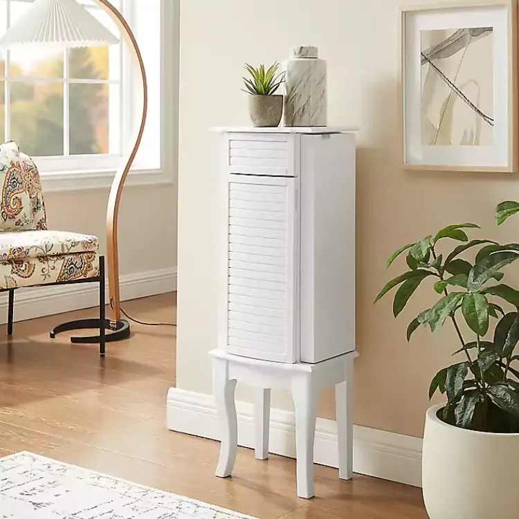 Kirklands Home Wood 4-Drawer Elena Jewelry Armoire White Clearance