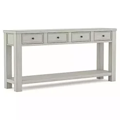 Kirklands Home Wood 4-Drawer Farmhouse Console Table White Hot