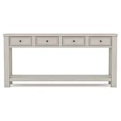 Kirklands Home Wood 4-Drawer Farmhouse Console Table White Hot