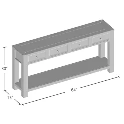 Kirklands Home Wood 4-Drawer Farmhouse Console Table White Hot