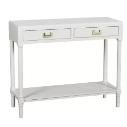 Kirklands Home Wood 2-Drawer Layla Console Table White