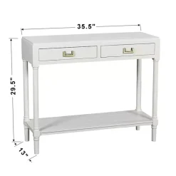 Kirklands Home Wood 2-Drawer Layla Console Table White