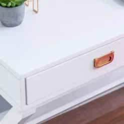 Kirklands Home Wood 2-Drawer X-Frame Desk White Hot