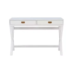Kirklands Home Wood 2-Drawer X-Frame Desk White Hot