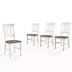 Kirklands Home Wood Farmhouse Dining Chairs, Set of 4 White Online