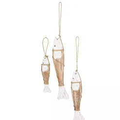 Kirklands Home White Wood Fish Hanging Wall Plaques, Set of 3 Hot