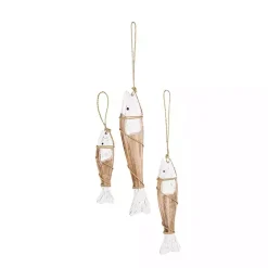 Kirklands Home White Wood Fish Hanging Wall Plaques, Set of 3 Hot