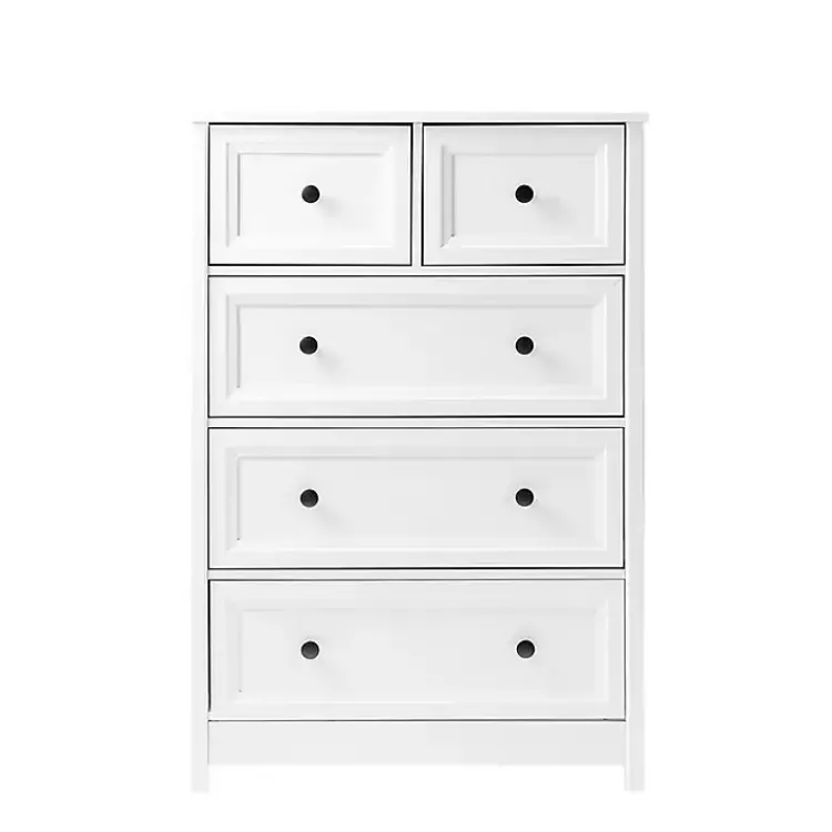 Kirklands Home White Wood Five Framed Drawers Dresser Online