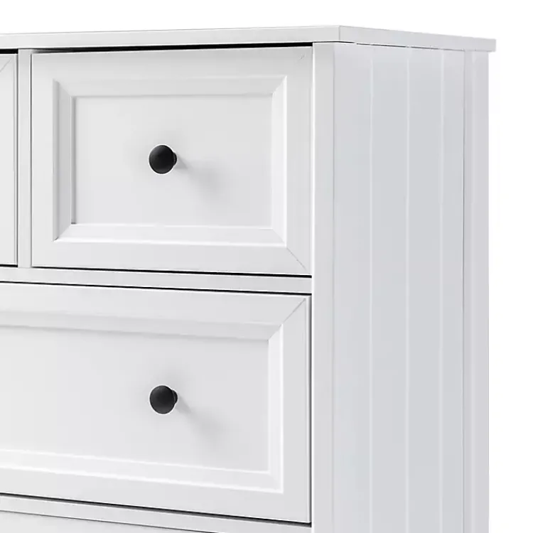 Kirklands Home White Wood Five Framed Drawers Dresser Online