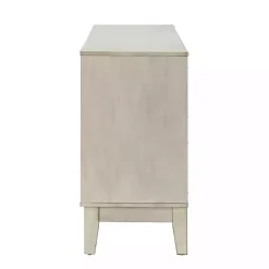 Kirklands Home Wood Geometric 4-Door Cabinet White Hot