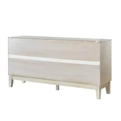 Kirklands Home Wood Geometric 4-Door Cabinet White Hot