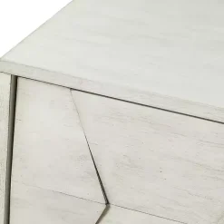 Kirklands Home Wood Geometric 4-Door Cabinet White Hot