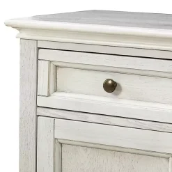 Kirklands Home Wood Glass Door Sideboard Cabinet White Hot