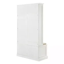Kirklands Home Wood Hall Tree with Cushioned Bench White Clearance