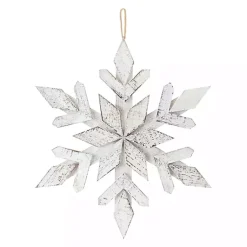 Christmas Ornaments>Kirklands Home Wood Large 6-pc. Snowflake Ornament Set White