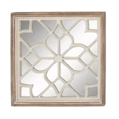 Kirklands Home White Wood Lattice Overlay Mirror Hot