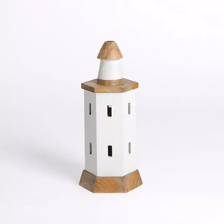 Statues & Figurines>Kirklands Home White Wood Lighthouse Statue, 16 in.