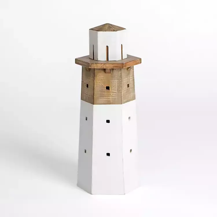 Statues & Figurines>Kirklands Home White Wood Lighthouse Statue, 18 in.