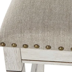 Kirklands Home White Wood Linen 3-pc. USB Island and Stool Set Best