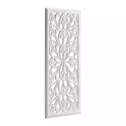 Kirklands Home Wood Medallion August Wall Plaque White Hot