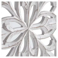 Kirklands Home Wood Medallion August Wall Plaque White Hot