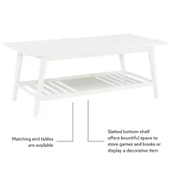 Kirklands Home White Wood Midcentury Coffee Table Sale