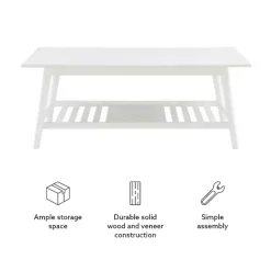 Kirklands Home White Wood Midcentury Coffee Table Sale