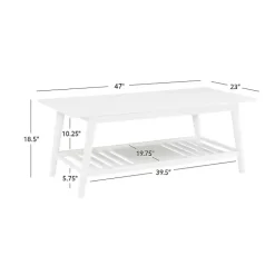 Kirklands Home White Wood Midcentury Coffee Table Sale