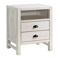 Kirklands Home Wood Open Shelf Nightstand White Discount